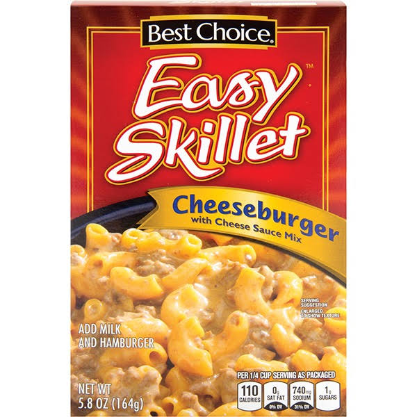 Best Choice Easy Skillet Cheeseburger Pasta and Cheese Sauce Mix