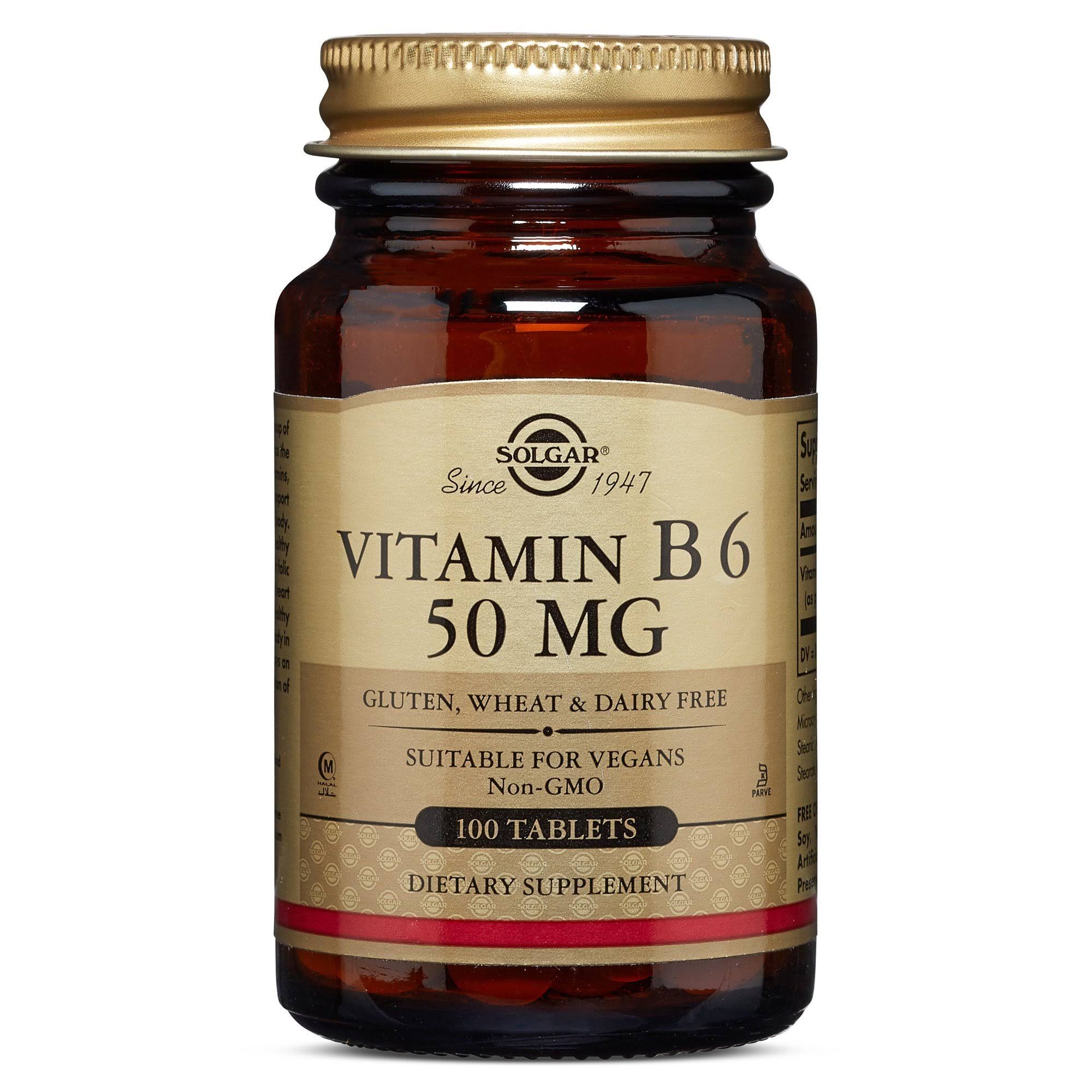Solgar Vitamin B6 Tablets - 100 Tablets