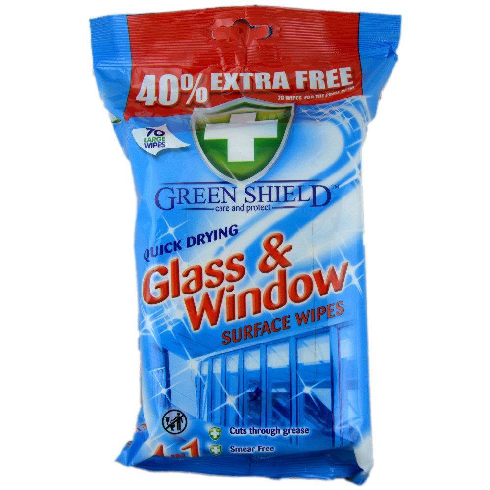 Greenshield Glass & Window Wipes 70pk