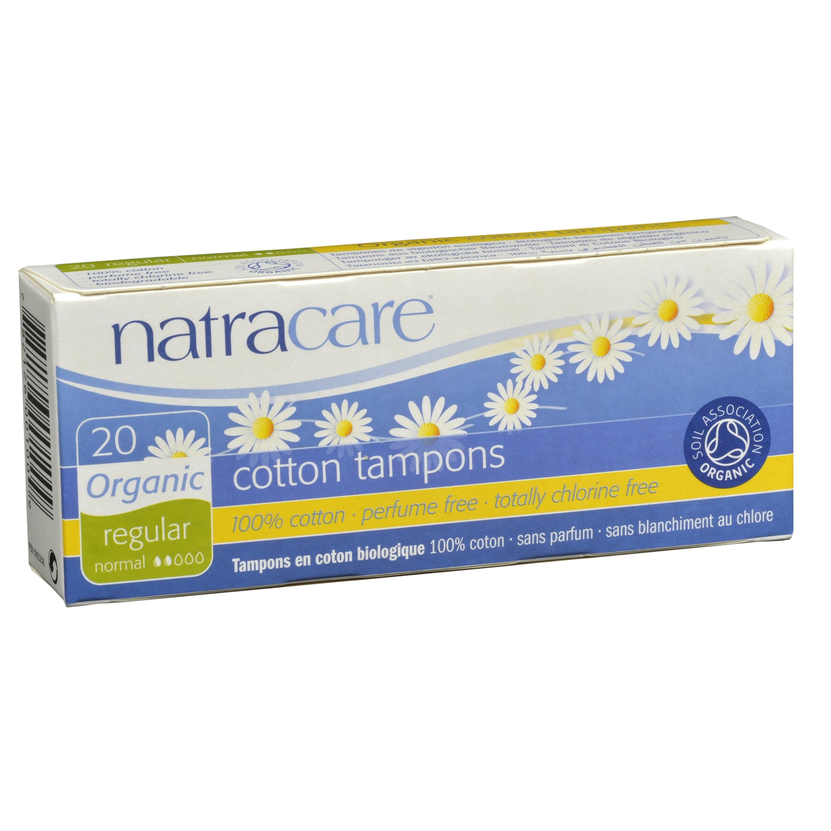 Natracare Organic Regular Cotton Tampons - 20pc