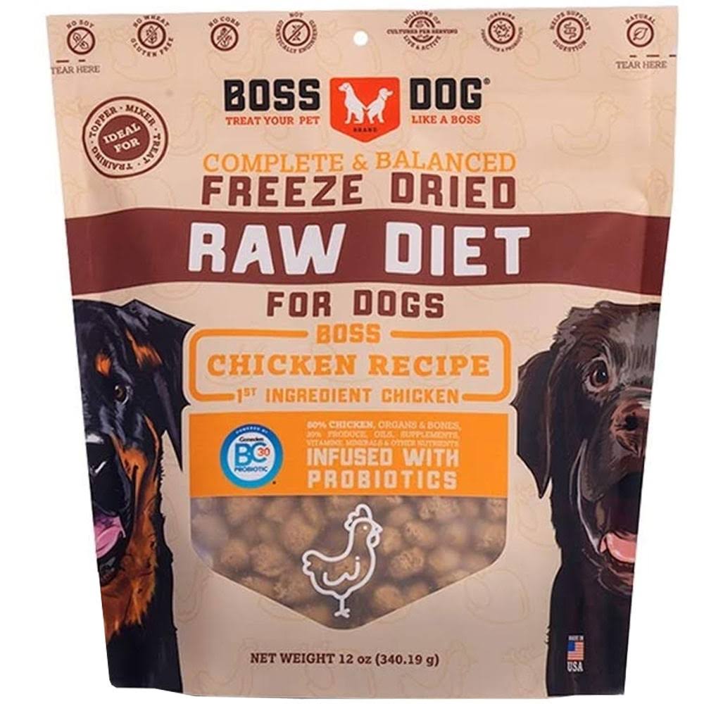Boss Dog Freeze Dried Chicken Recipe Dog Food, 12 oz