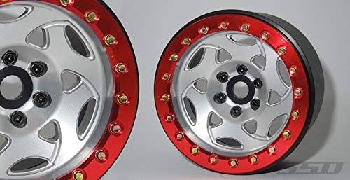 SSD RC 2.2" Champion Beadlock Wheels (Silver/Red) (2)