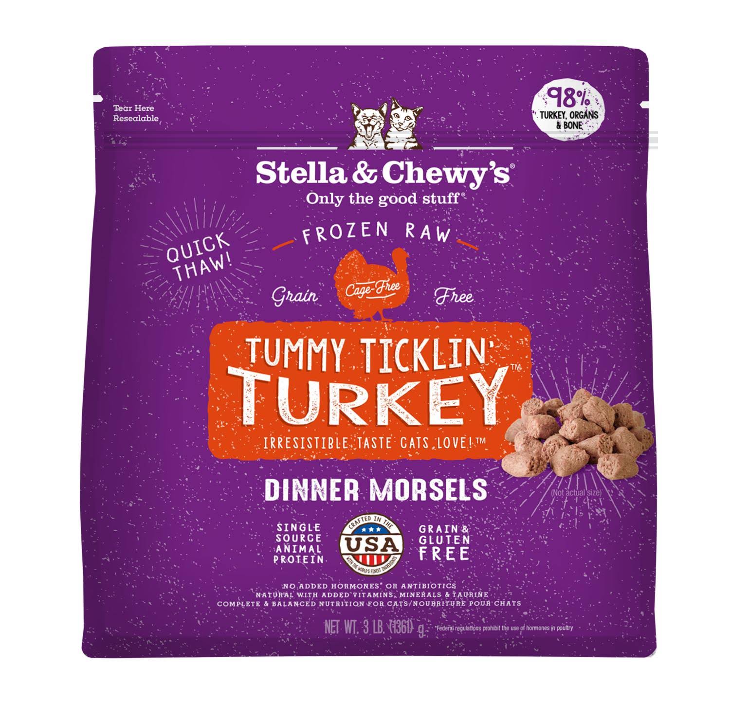 Stella & Chewy's Turkey Dinner Morsels Raw Frozen Cat Food, 3 lb