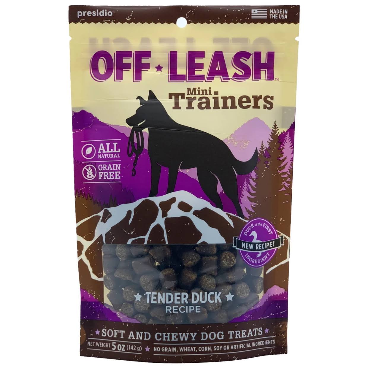 Off-Leash Mini Trainers Dog Treats - Tender Duck Recipe, 5oz
