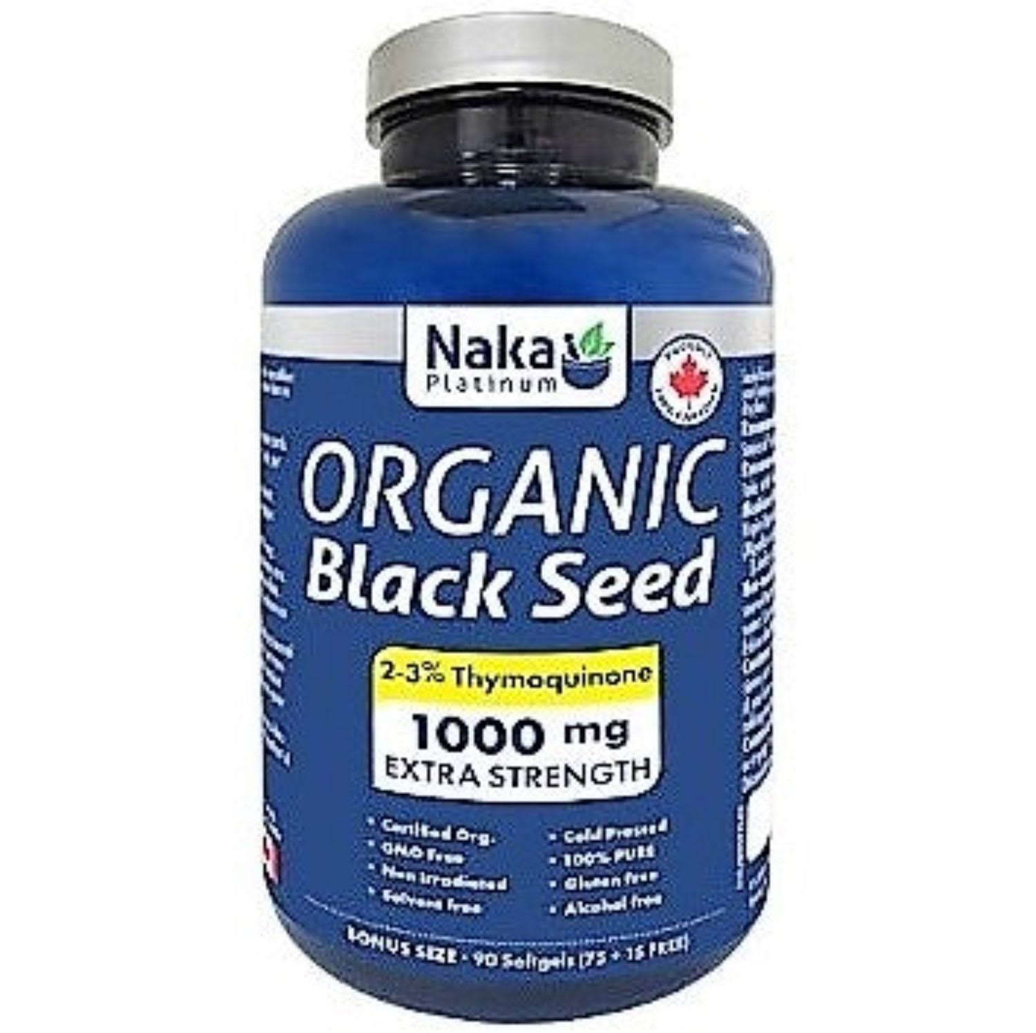 Naka Organic Black Seed 1000mg, 90 Softgels