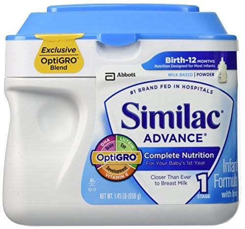 Similac Advance Optigro Infant Formula Milk Based Powder - with Iron, 1.4lbs