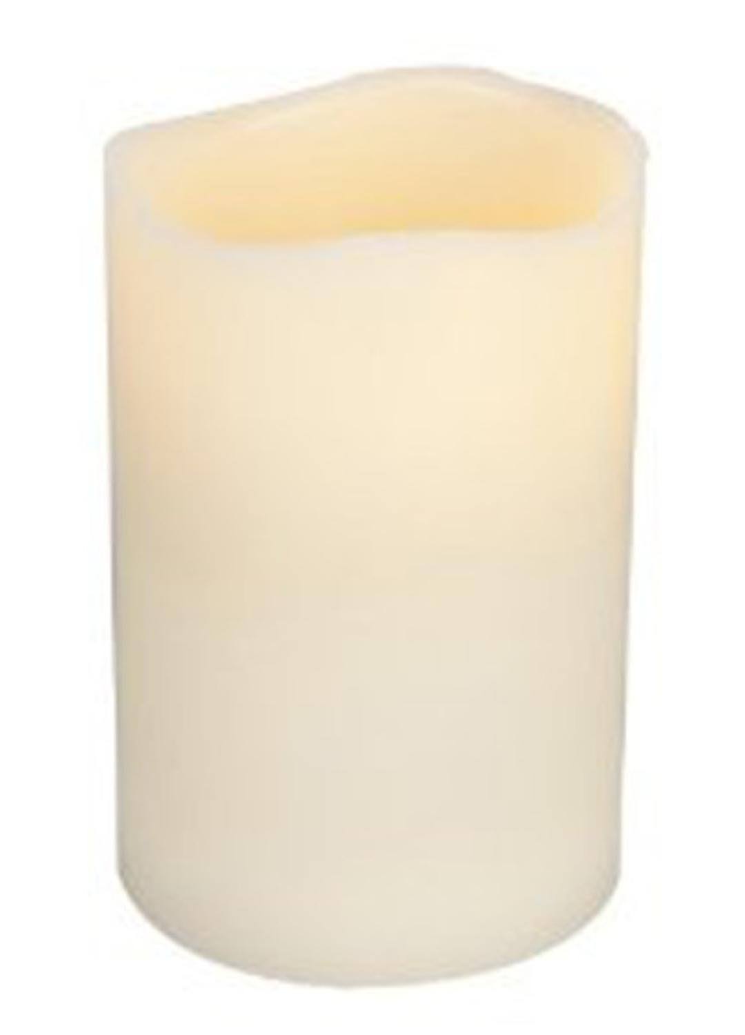 Gerson 6" Large Beige Bisque LED Lighted Battery Operated Flameless Wax Vanilla Scented Pillar Candle