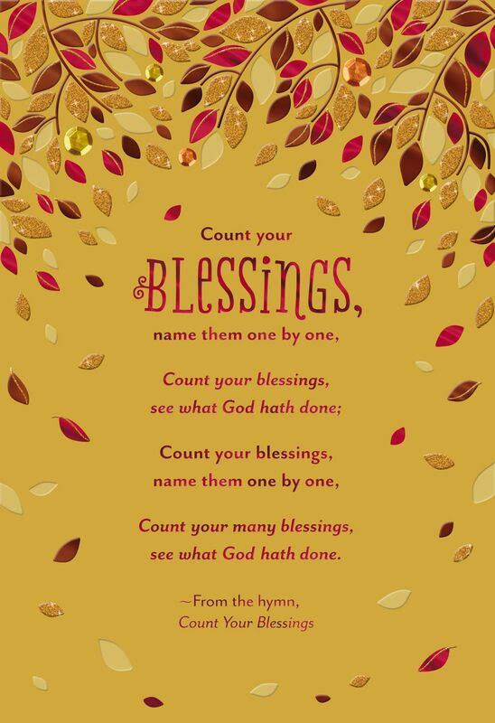 Hallmark Thanksgiving Card, Count Your Blessings Religious Thanksgiving Card