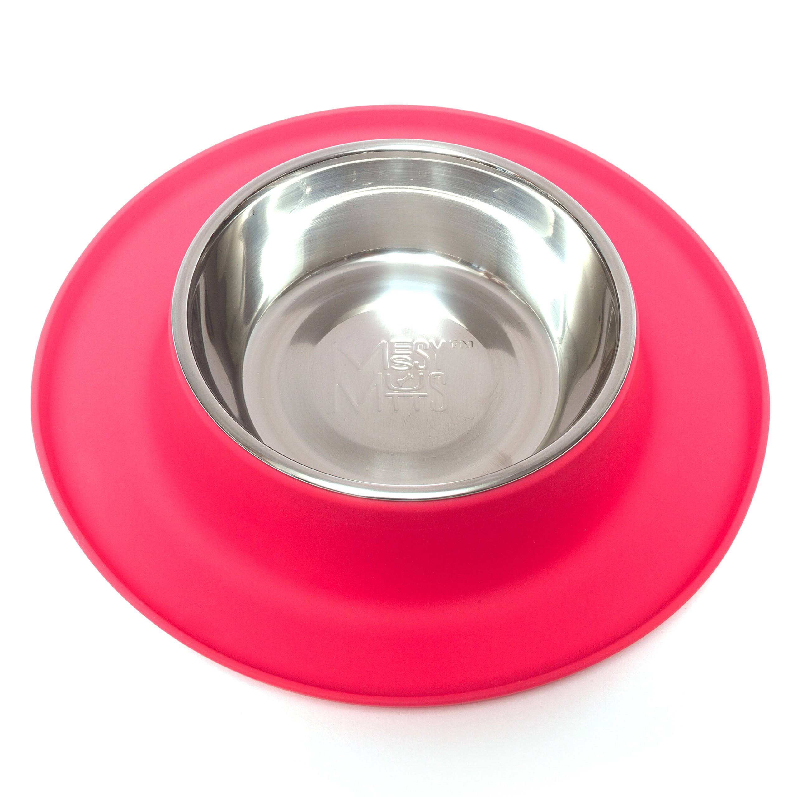 Messy Mutts Single Bowl Silicone Dog Feeder - Watermelon - Medium