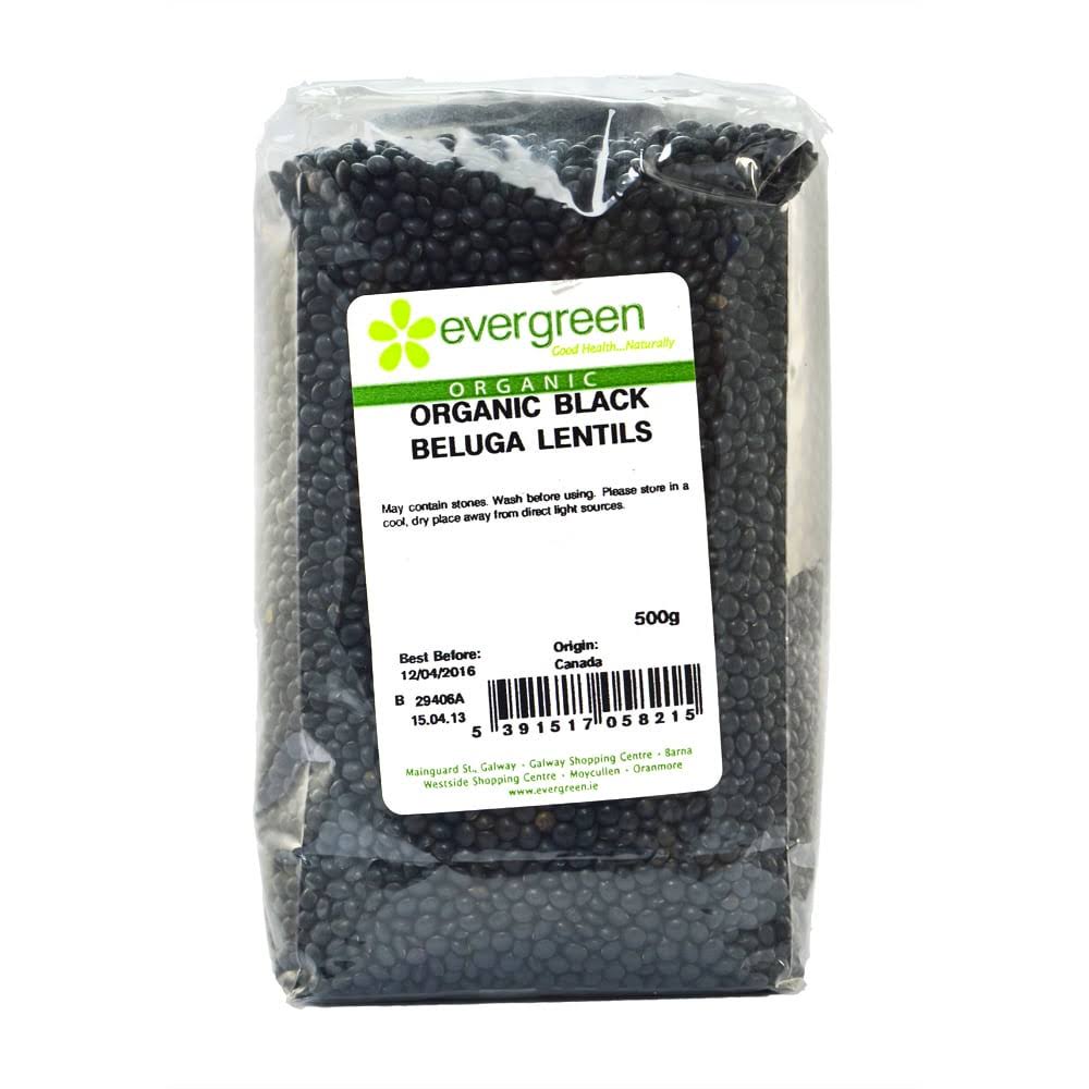 Evergreen Healthfoods Organic Black Beluga Lentils - 500g