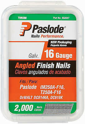 Paslode Galvanized Finish Nail - 2" x 16 Gauge, 20 Degree Angled, 2000 per Box