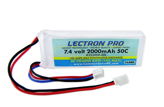 Lectron Pro Lipo Battery - 7.4V, 2000mAh, 50C