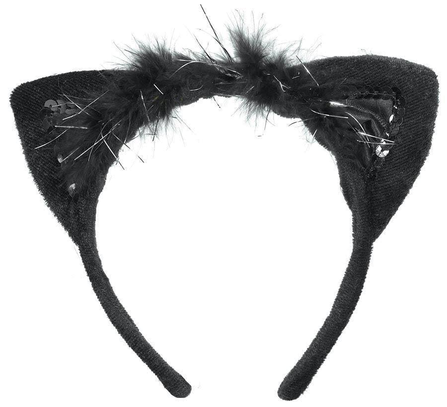 Fancy Black Cat Ears Headband Costumes