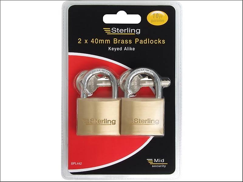 Sterling BPL442 Double Locking Brass Padlock - 40mm