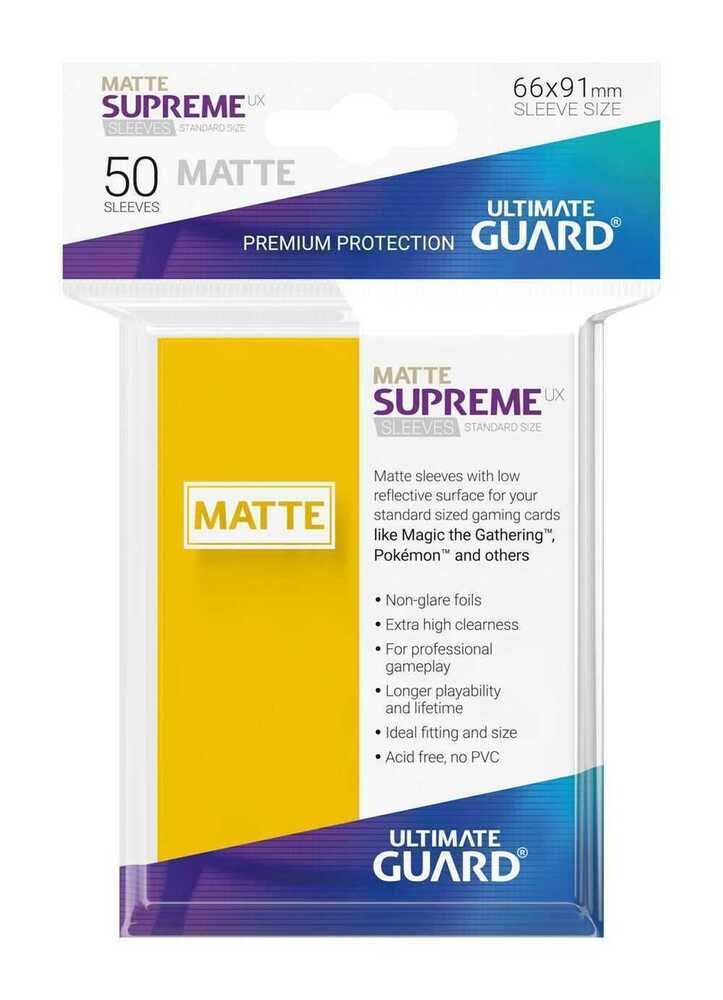 Ultimate Guard Supreme UX Matte Card Sleeves - Yellow, Standard Size, x50