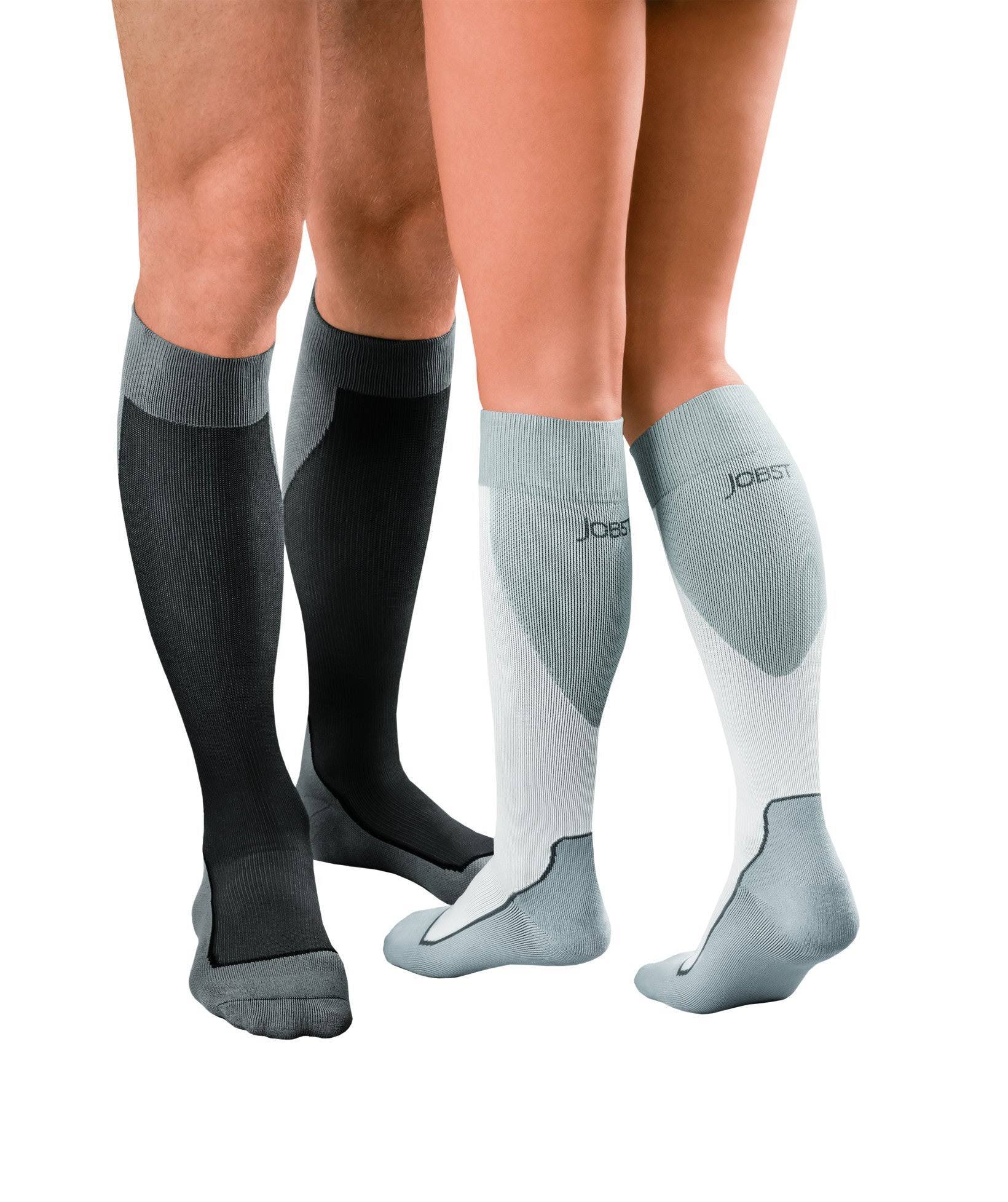 Jobst Sport Knee High 20-30 mmHg Compression Socks, Black/Cool Black, Small