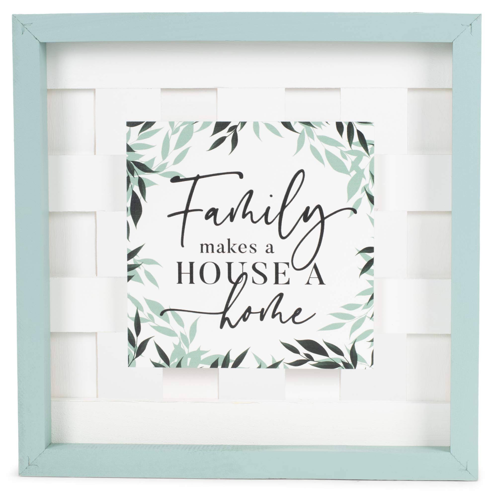 P. Graham Dunn Green 'Family Makes a House' Lattice Framed Wall Sign One-Size