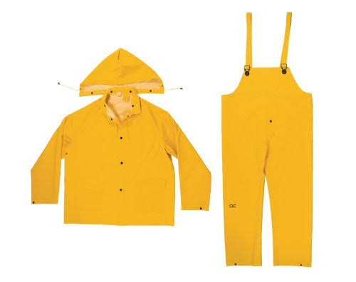 ComfitWear 3-Piece Heavy Duty Rainsuit, Yellow, Polyester, 2XL - Pkg Qty 10