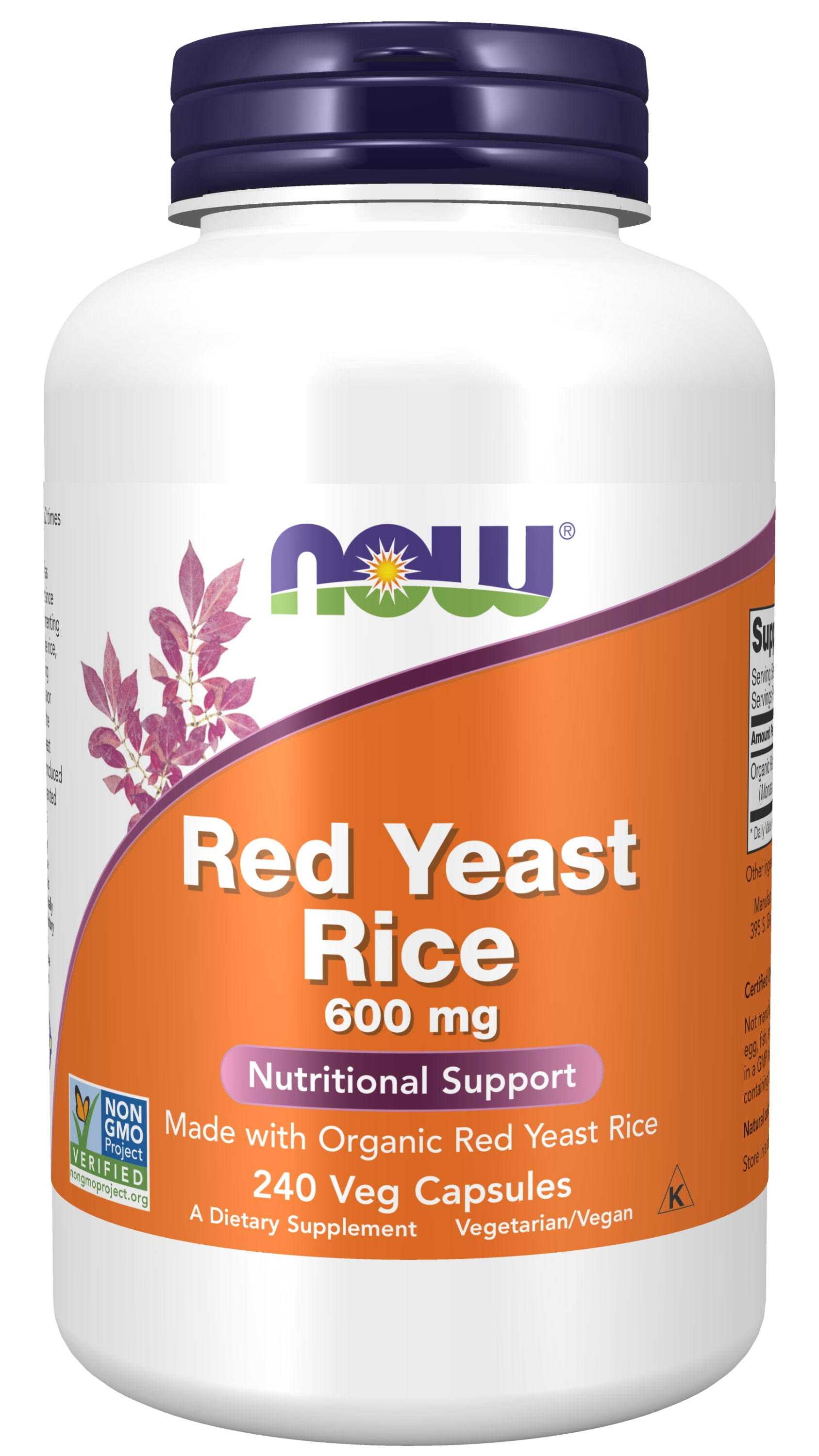 Now Foods Red Yeast Rice 600 MG 240 Veg Capsules