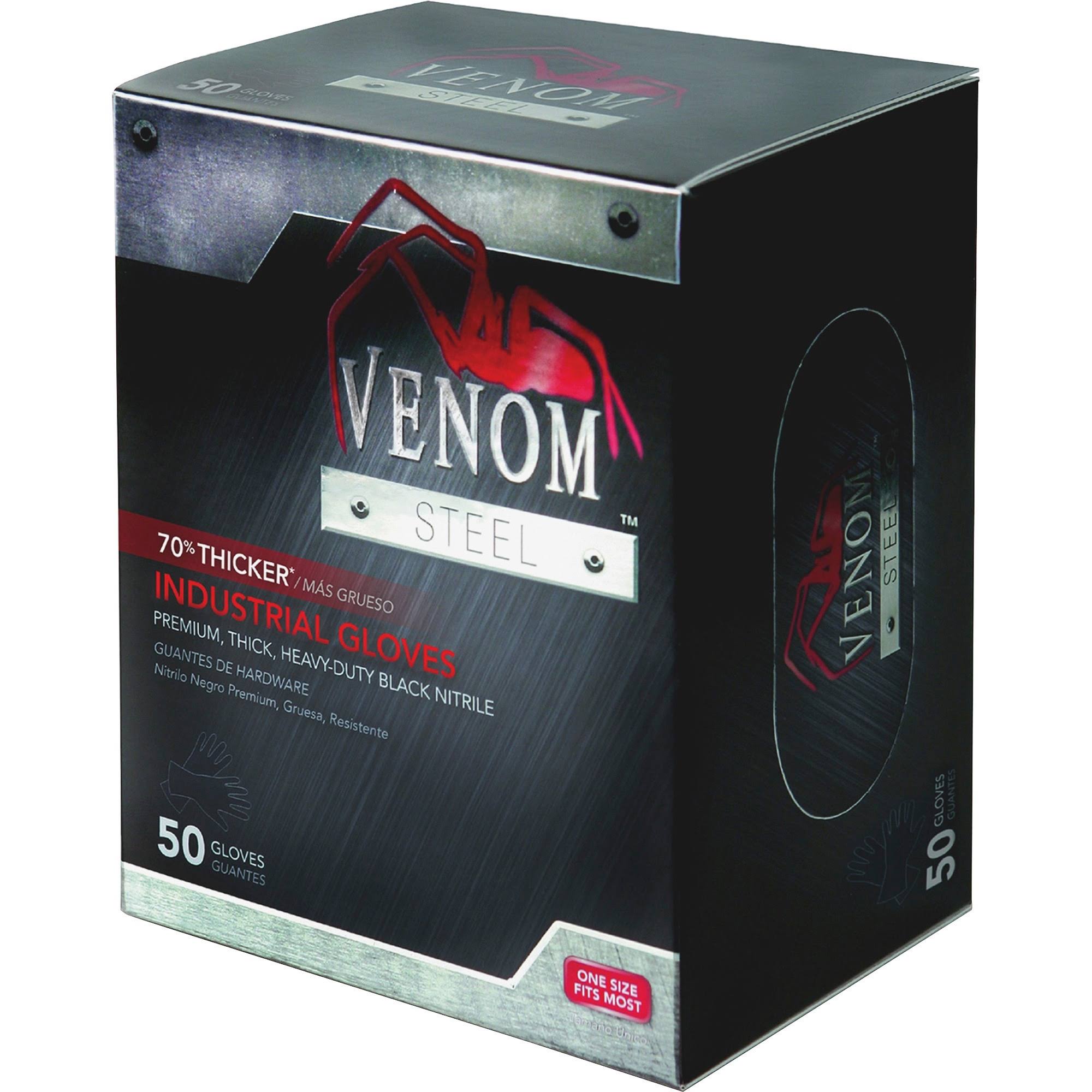 Venom Steel Industrial Nitrile Gloves - X-Large, Black, Powder Free, 50ct