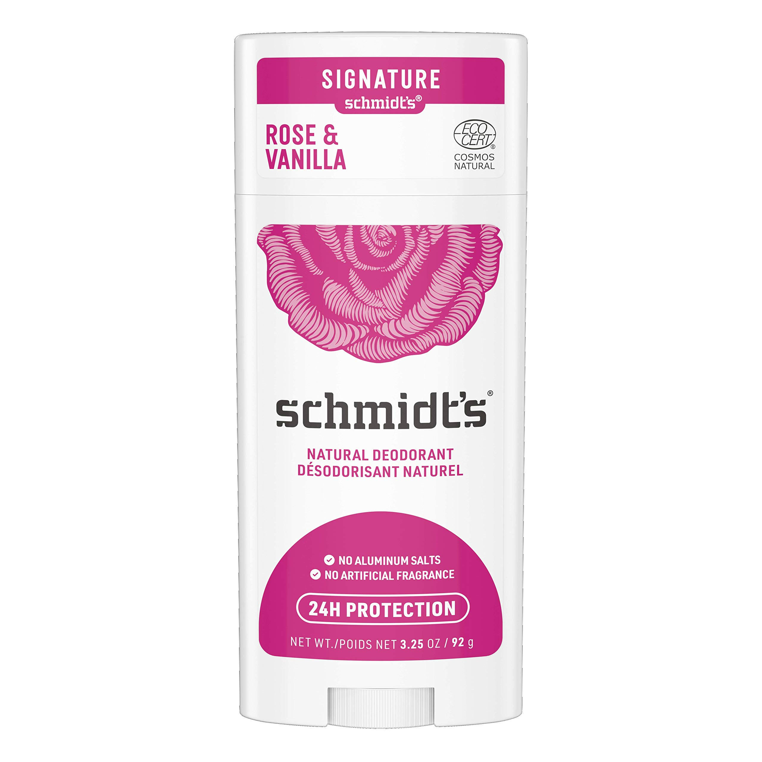 Schmidt's Deodorant Rose + Vanilla Deodorant Stick - 3.25oz