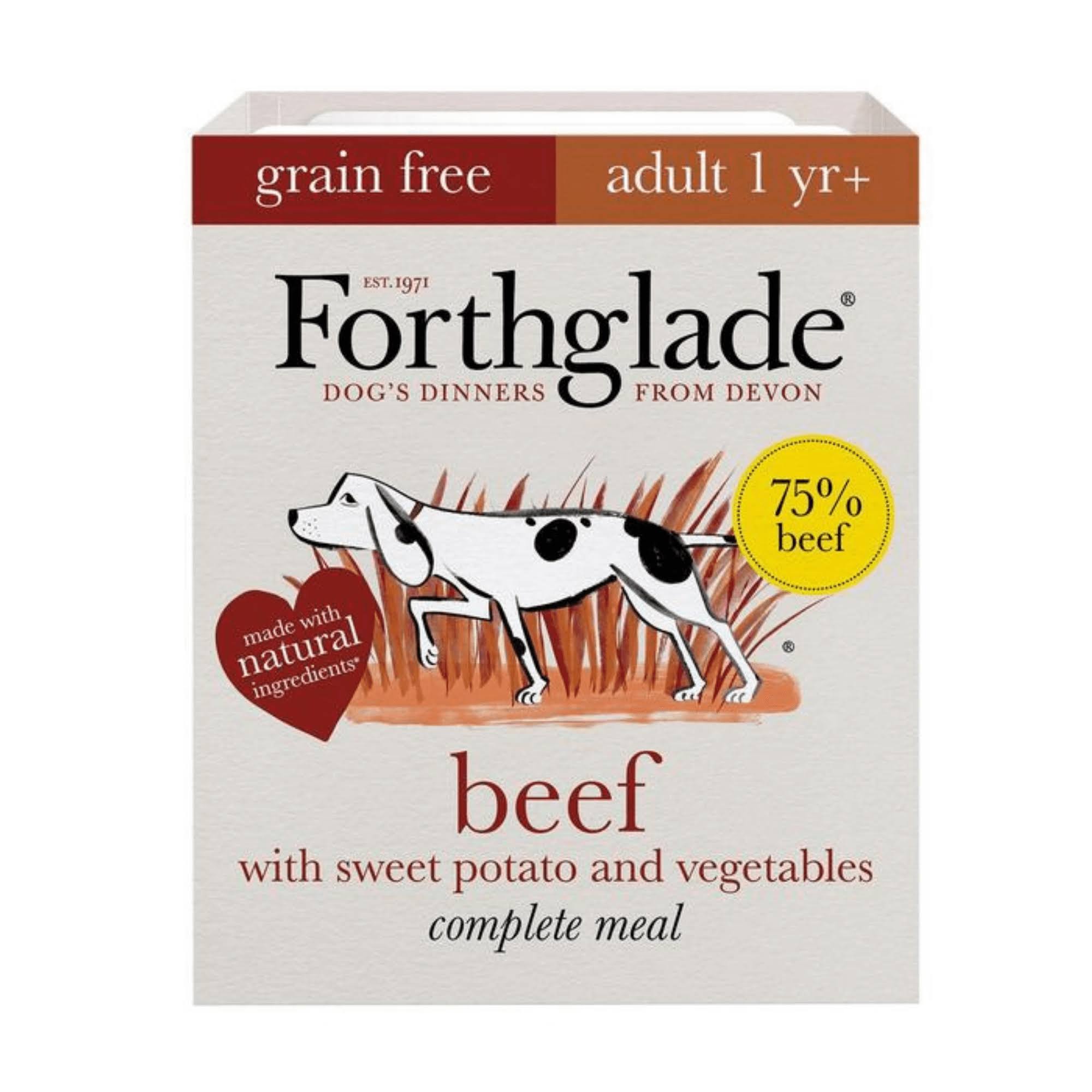 Forthglade Complete Grain Free Adult Beef, Sweet Potato and Vegetable Wet Dog Food - 395g