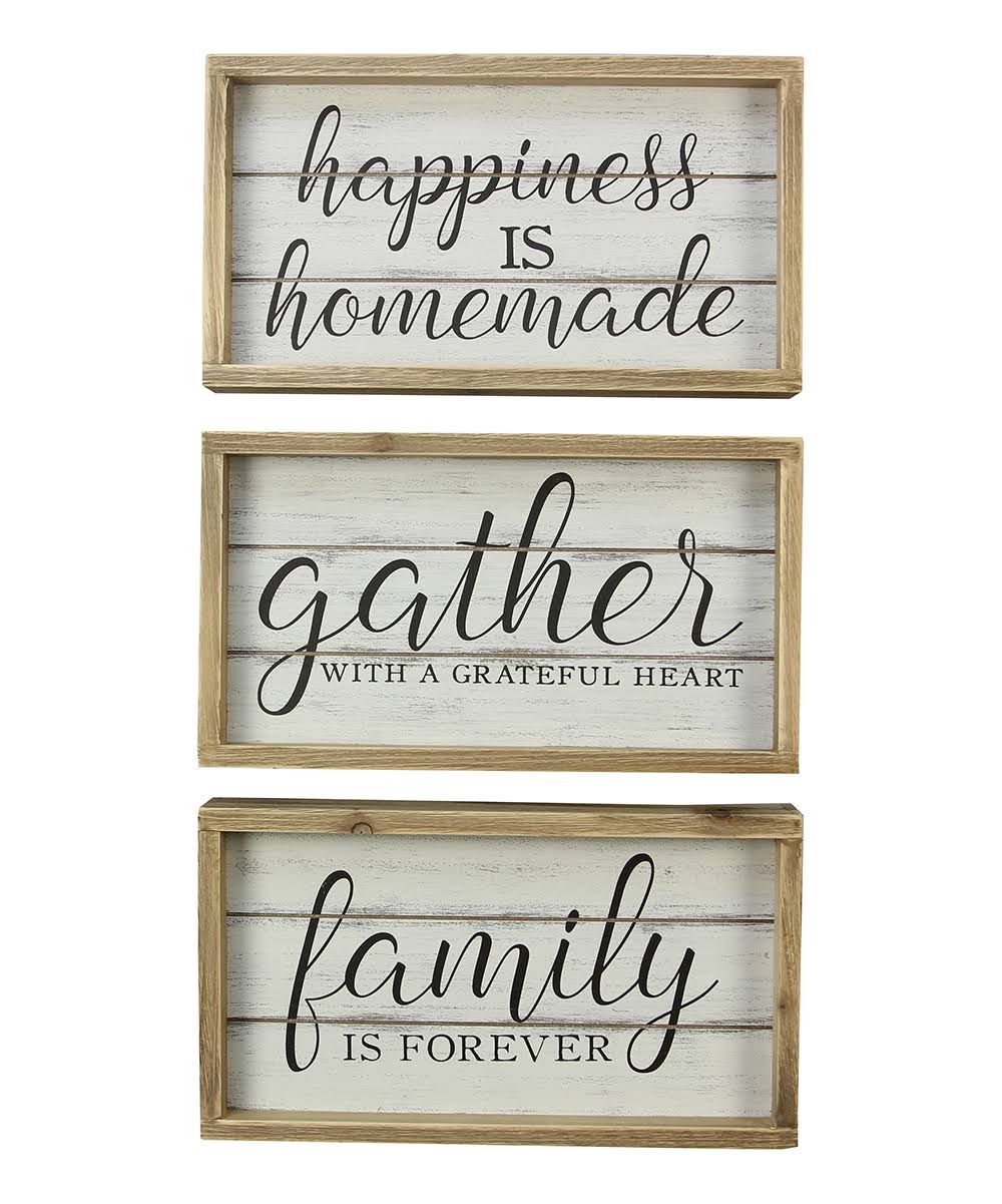 Young's 'Gather' Wood Block Sign - Set of Three One-Size