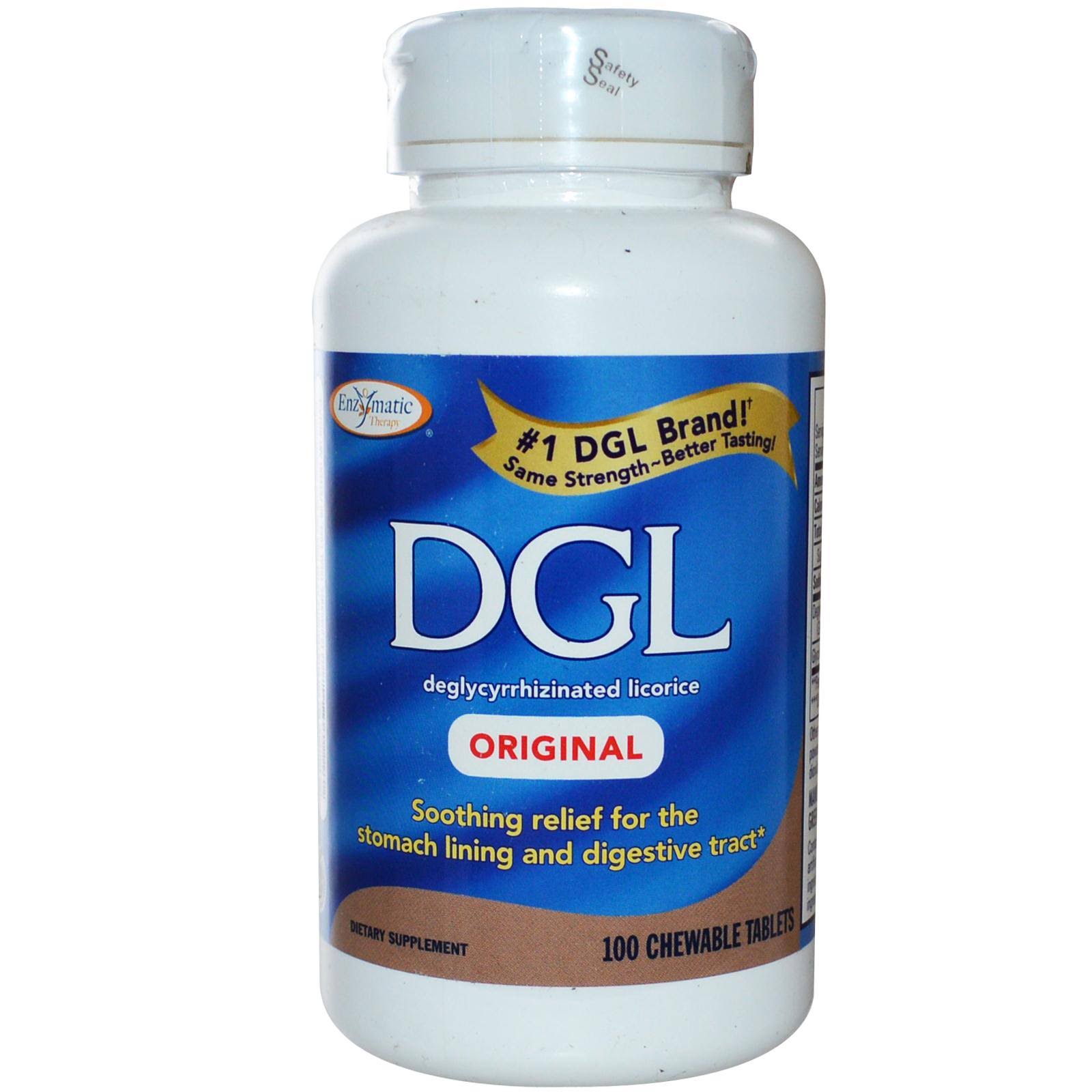 Enzymatic Therapy DGL Deglycyrrhizinated Licorice Supplement - 100 Chewable Tablets