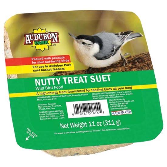 Audubon Park 1846 Nutty Treat Suet Cake Wild Bird Food - 333g