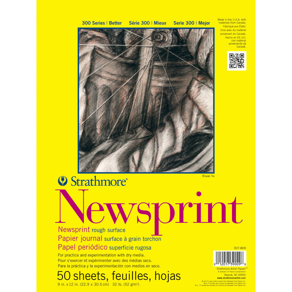 Strathmore Rough Newsprint Paper Pad - 23cm x 30cm, 50 Sheets