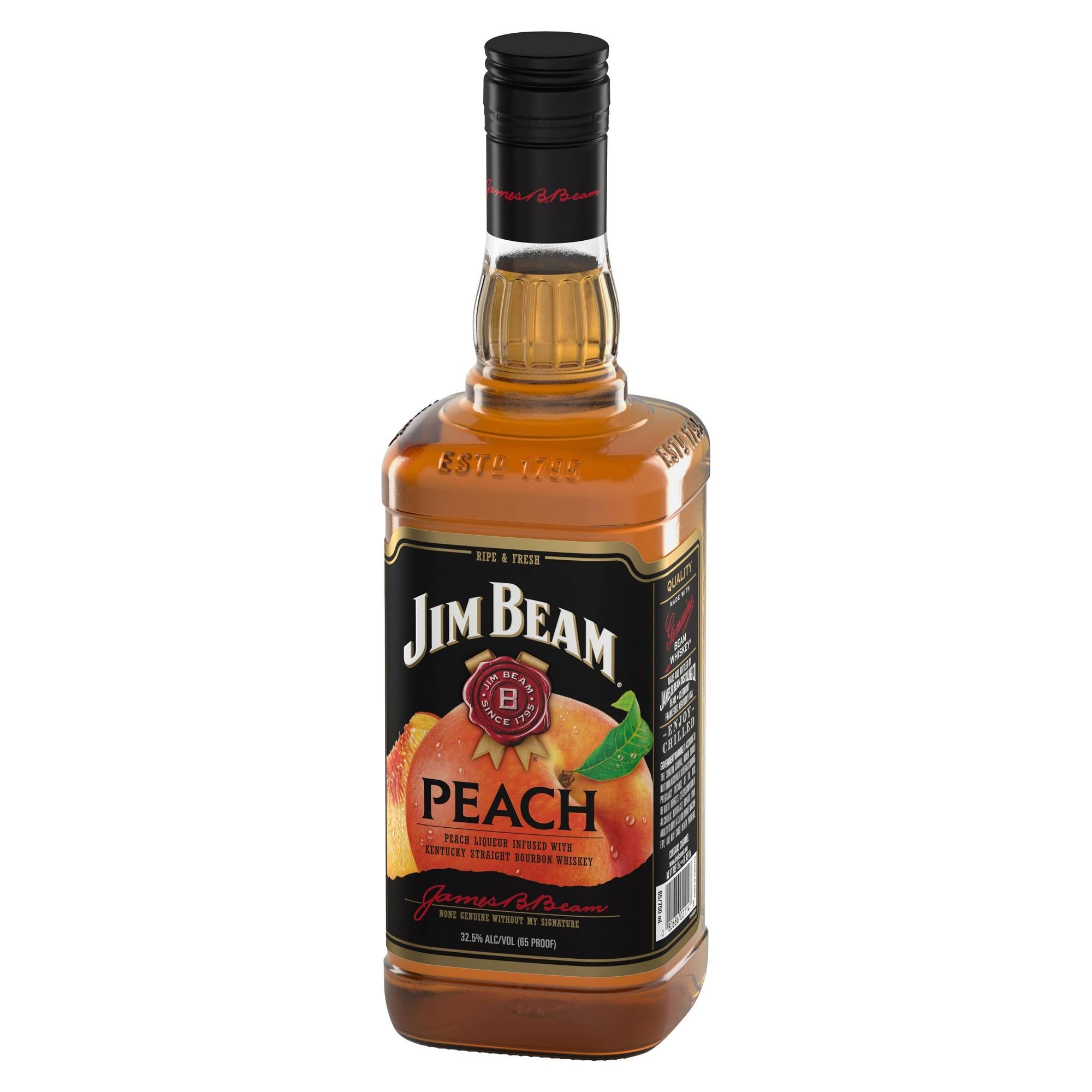 Jim Beam Bourbon Whiskey, Peach Liqueur Infused, with Kentucky Straight