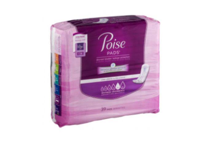 Poise Maximum Absorbency Incontinence Pads - Long Length, x39