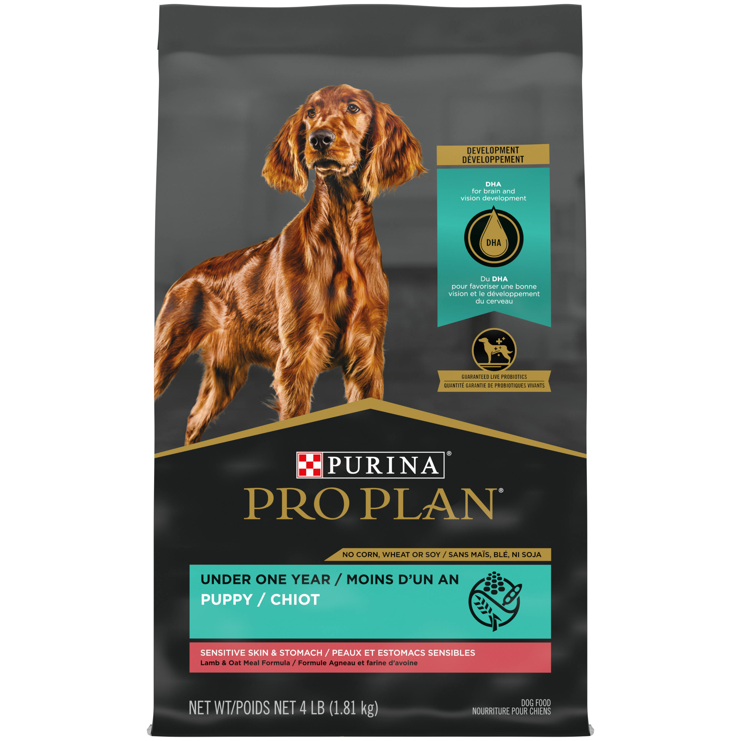 Purina Pro Plan Sensitive Skin & Stomach Lamb & Oat Meal with Probiotics Sensitive Stomach Dry Puppy Food 4-lb