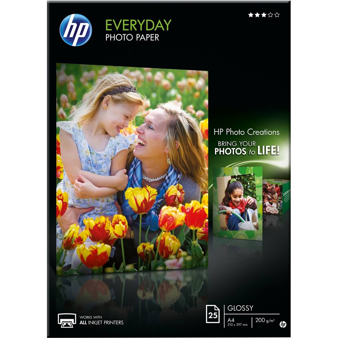 HP Everyday Photo Paper - A4, Gloss White, 25 Sheets