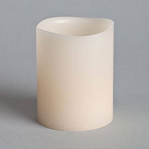 Gerson Bisque Votive Wavy Edge Battery Operated LED Wax Candle Light - with Timer, 2" x 2.5"
