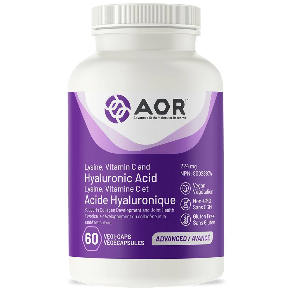 Aor Lysine Vitamin C and Hyaluronic Acid Veggie Capsules - 60ct