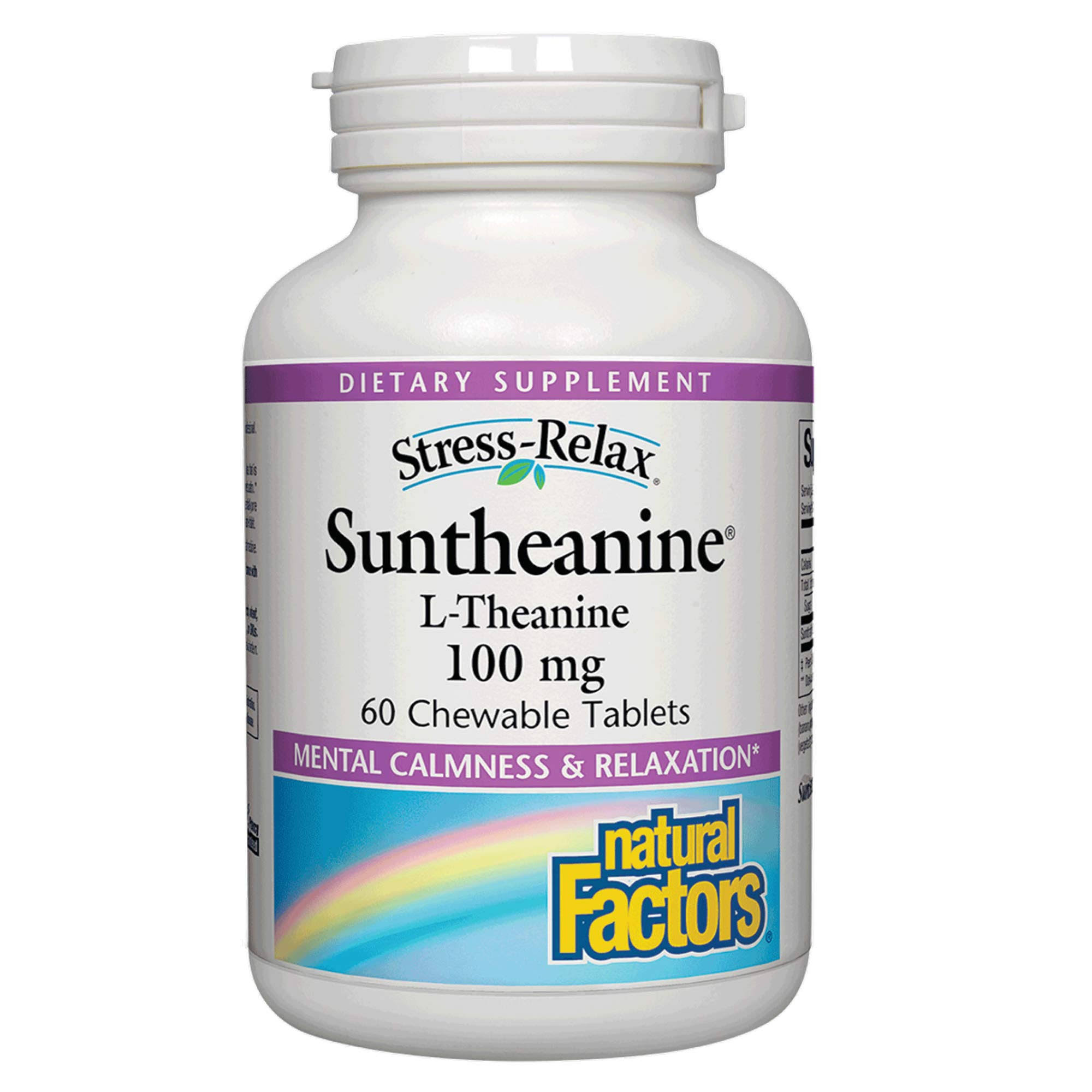 Natural Factors Stress-Relax - Suntheanine L-Theanine, 60 Chewable Tablets