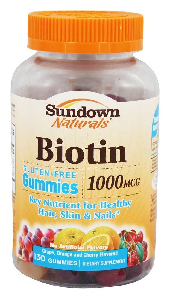 Sundown Naturals Biotin Gummies Dietary Supplement - 130ct, 1000mcg