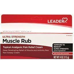 Leader Ultra Strength Muscle Rub Cream, 4 oz.