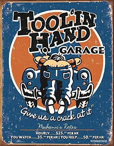Desperate Enterprises Toolin Hand Garage Tin Sign - 13" x 16"