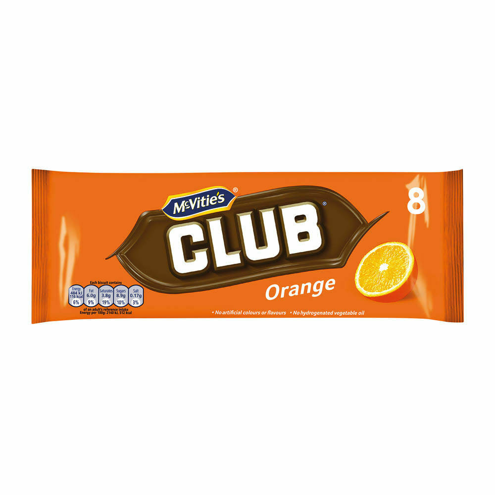 McVitie's Club Biscuit - Orange, 22g, 8pk