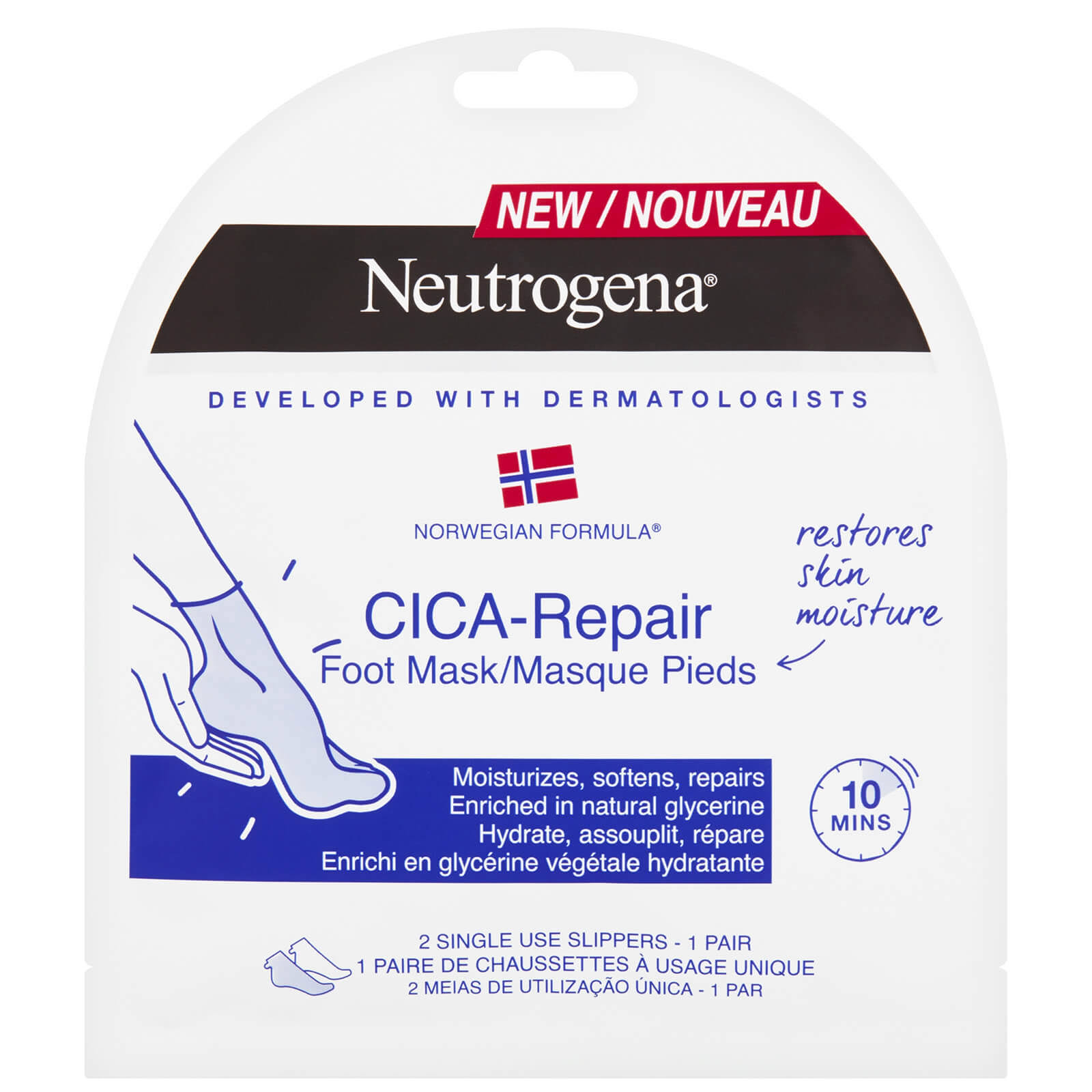 Neutrogena CICA-Repair Foot Mask, 1 pair