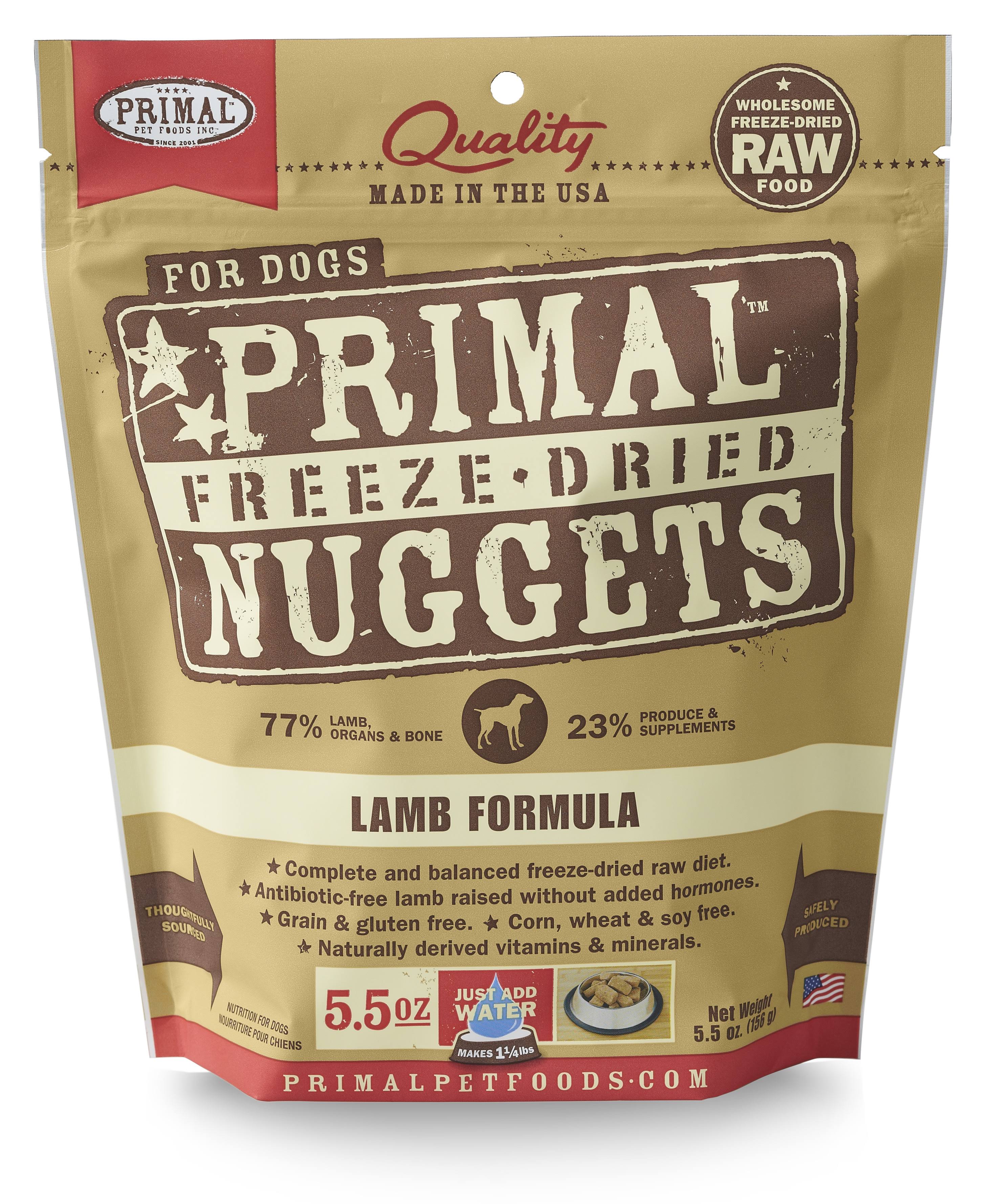 Primal Freeze Dried Nuggets Dog Food - Lamb Formula, 5.5oz