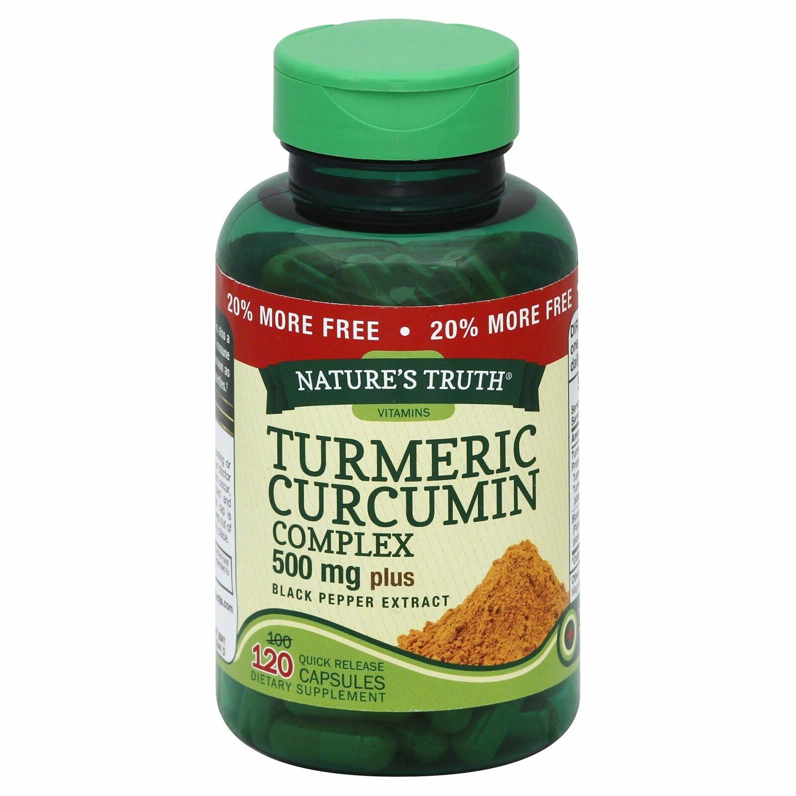 Nature's Truth Turmeric Curcumin Complex 500 mg Plus - Black Pepper Extract, 120ct