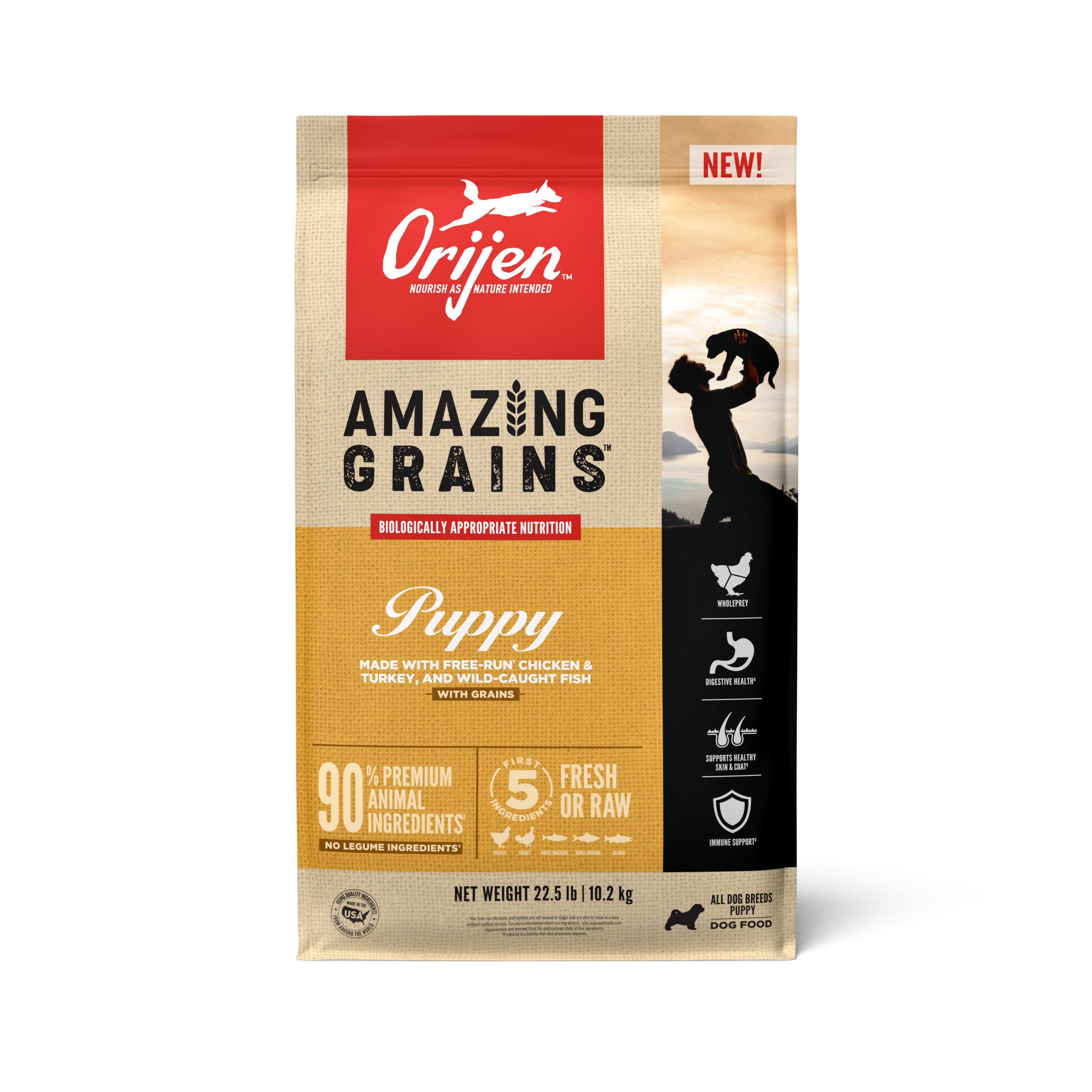 Orijen Dry Dog Food, High Protein, Amazing Grains Puppy 22.5lb
