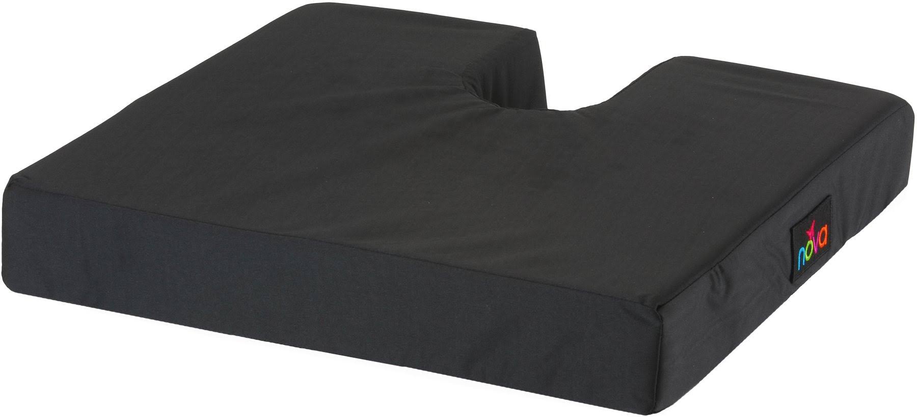 Nova Medical Products Coccyx Seat Cushion With Cover - Black, 46cm x 41cm