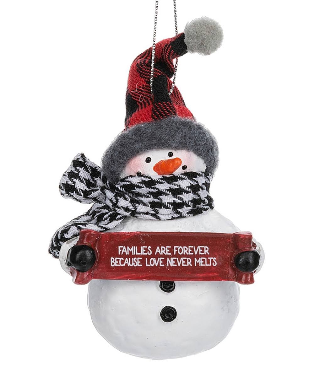 Ganz White & Red 'Families Are Forever' Snowman Ornament One-Size