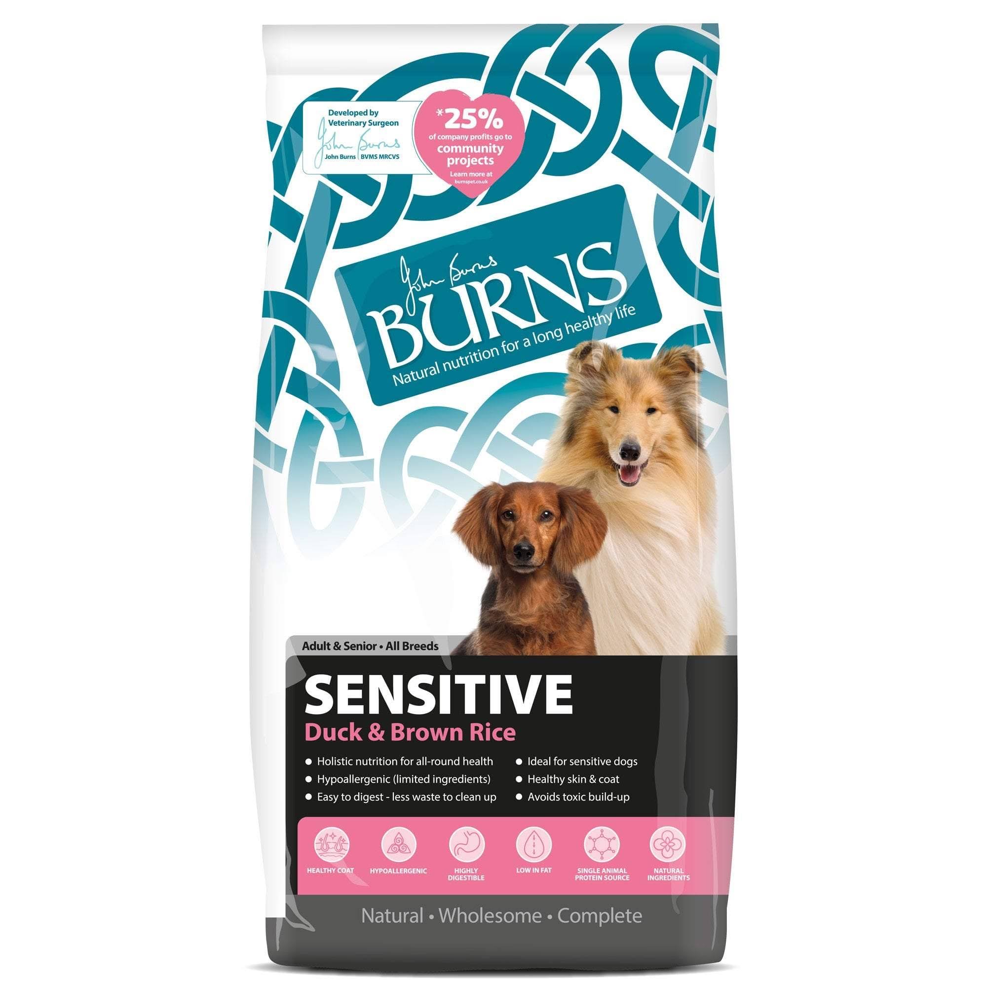 Burns Sensitive Duck and Brown Rice Dog Food - 2kg