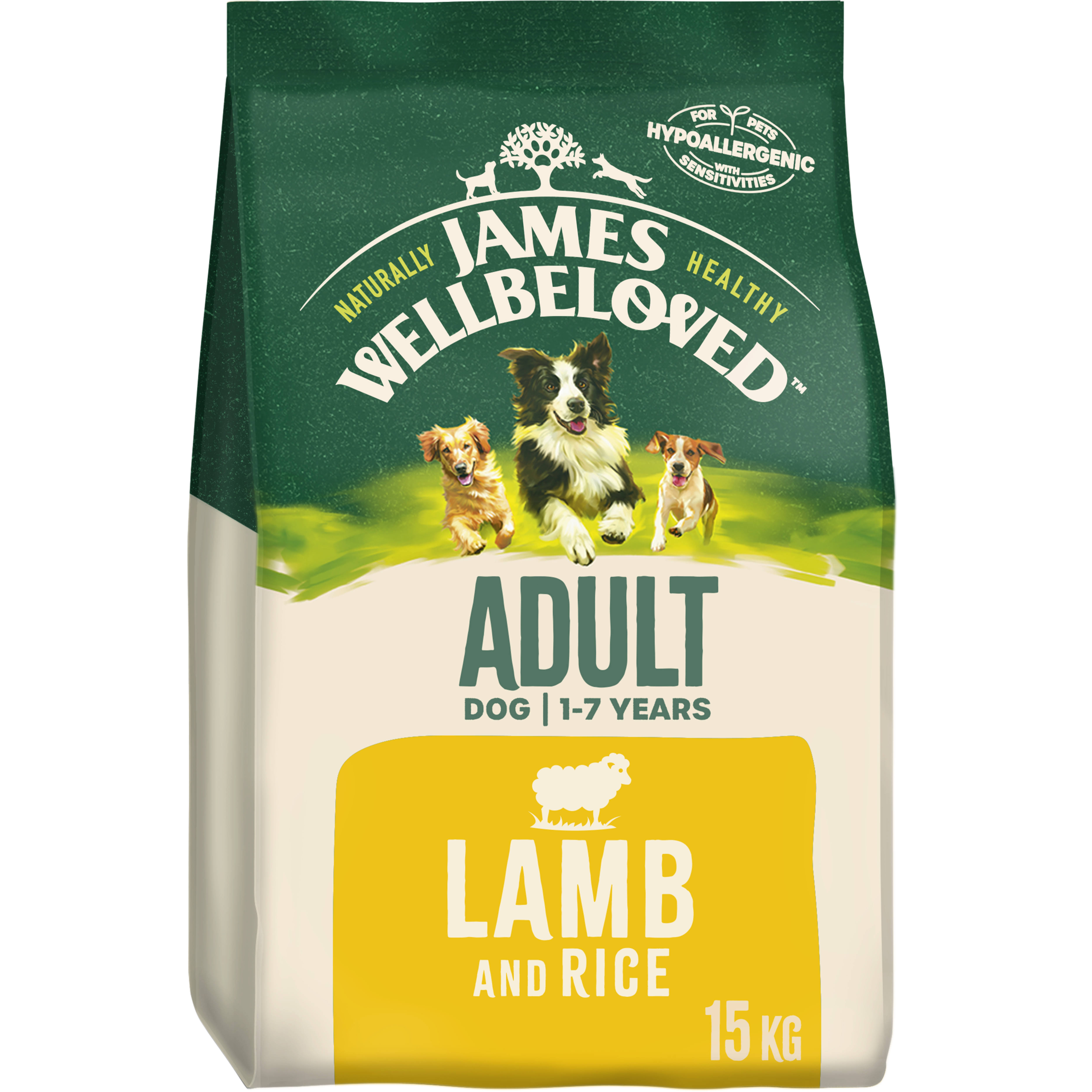 James Wellbeloved Dog Food - Lamb and Rice, Adult, 15kg