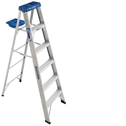 Werner Duty Rating Aluminum Step Ladder - 250lb Capacity, 6'